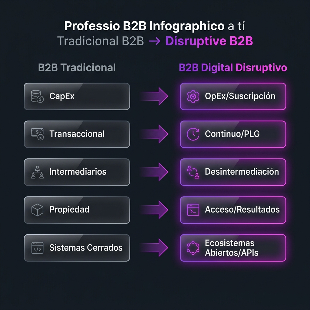 Comparativa de Modelos B2B: Tradicional vs. Digital Disruptivo